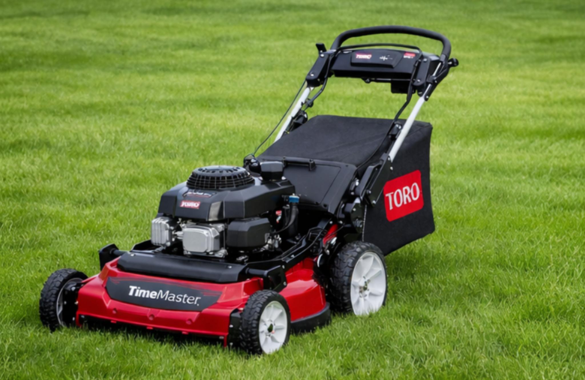 Toro TimeMaster lawn mower on grass
